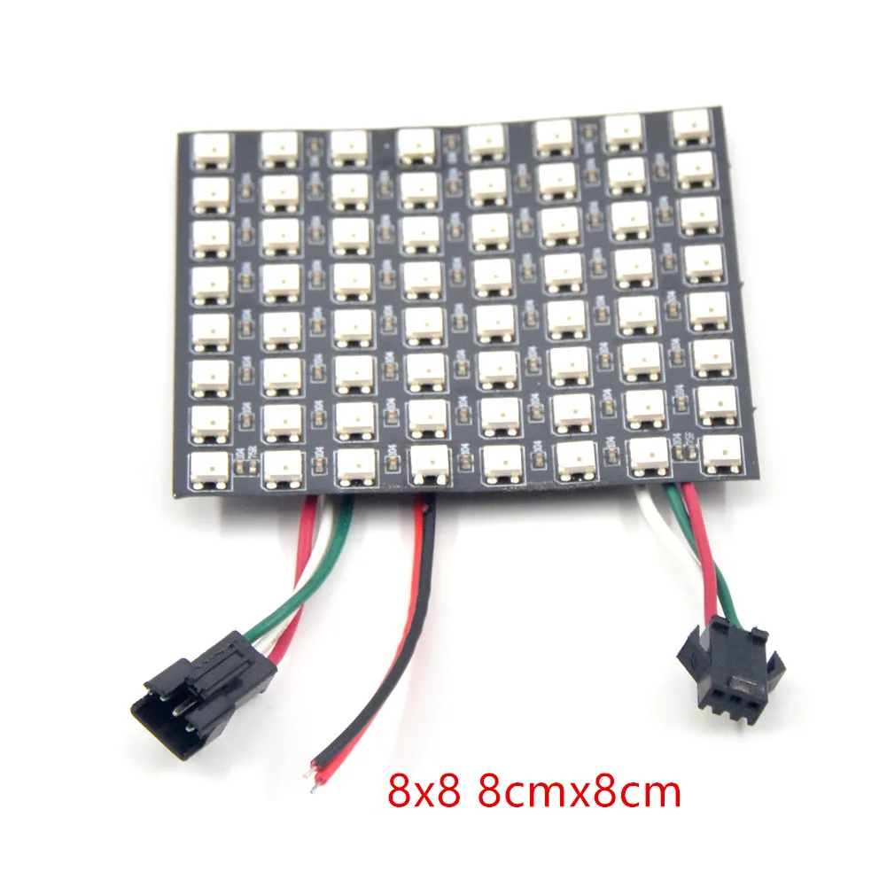 Гибкая панель с матрицей SK6812 WS2812B 5050 RGB WS2811 IC 8*8 8*32 16*16 цифровой экран Светодиодная