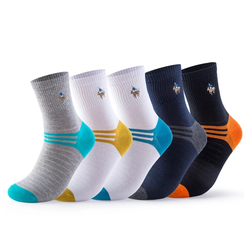 2020 Sale Autumn And Winter New Embroidery Men Socks High-grade Fight Color Cotton In The Tube Men's Casual Wholesale | Мужская