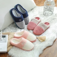 winter at home furry slippers fur sandals women and men plush soft warm cotton cute shoes indoor bedroom lovers couples slides