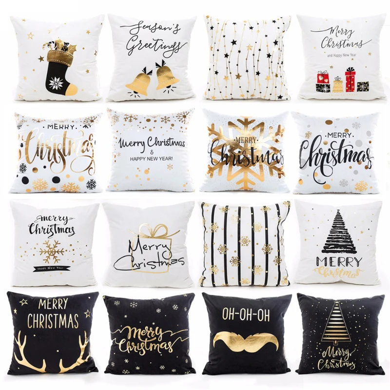 

Christmas Home Decoration Christmas Decoration Cushion Cover 45*45 Pillow Case Santa Elk Pillow Case Holiday Gift
