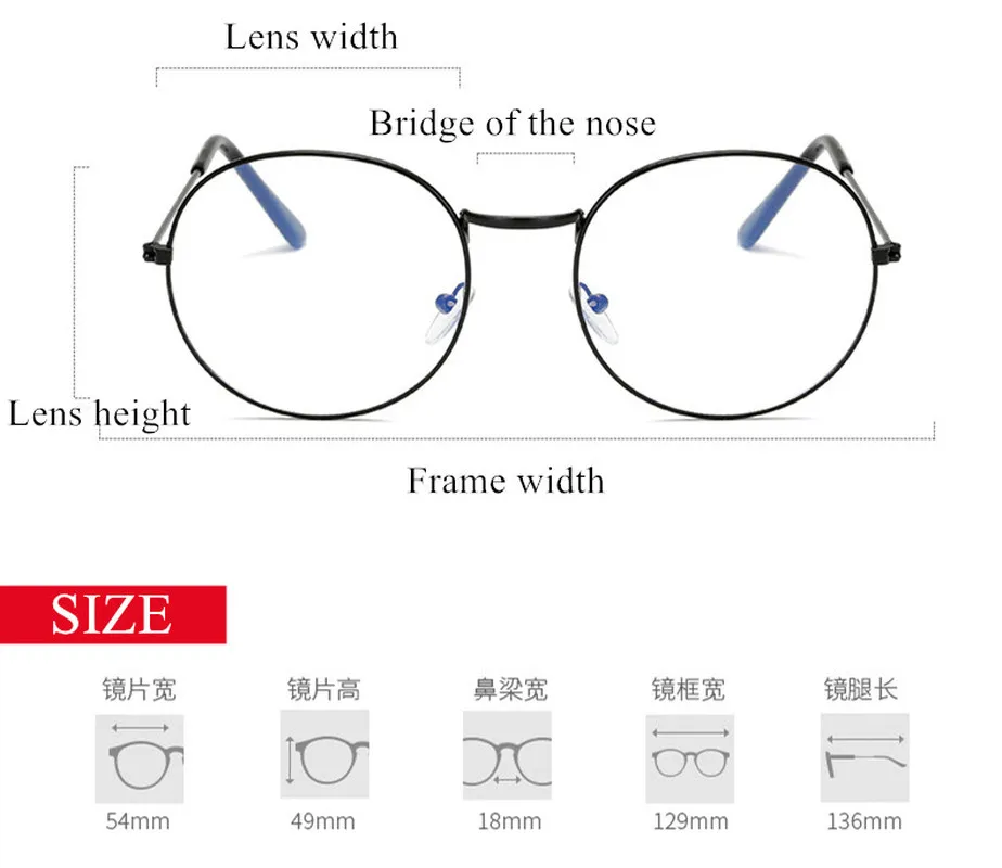 

2021 Fashion Trends Office Anti Blue Light Oversized Glasses Computer Women Blue Blocking Gaming Big Size Men Eyeglasses Frame
