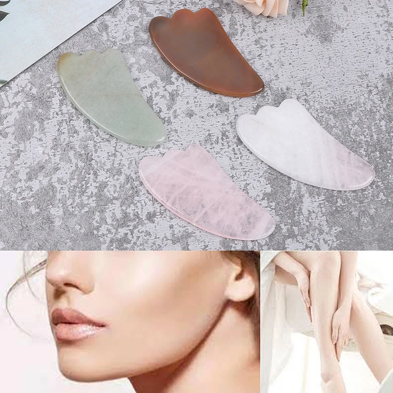 

Jade Guasha Board Face Neck Back Body Acupuncture Health Care Massage Tool Natural Ice Stone Scrapping Plate Gua Sha Tools