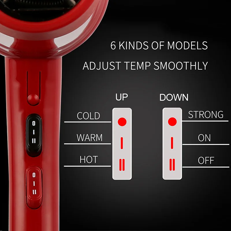 Professional Strong Power 2000W Hair Dryer Hairdressing Barber Salon Tools Blow Low Hairdryer 110-240V | Бытовая техника