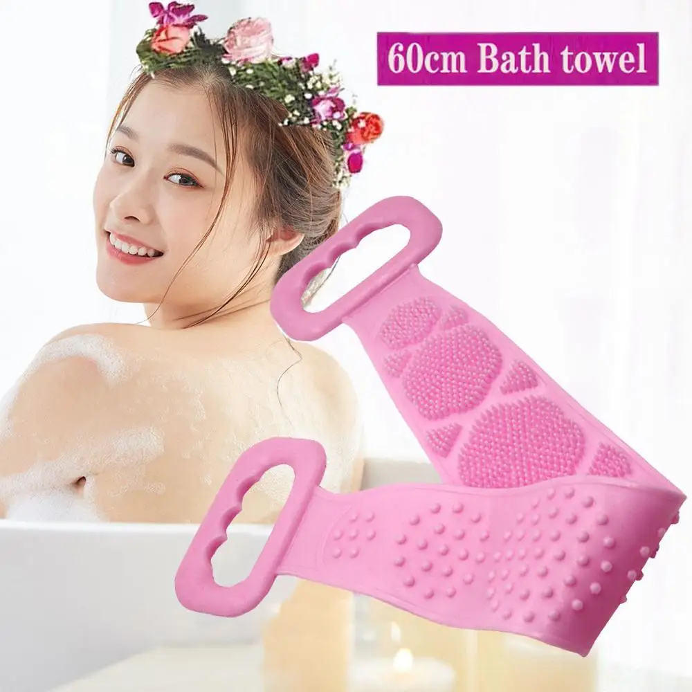 Силиконовая щетка для душа и ванны на спине ремня тела банное полотенце