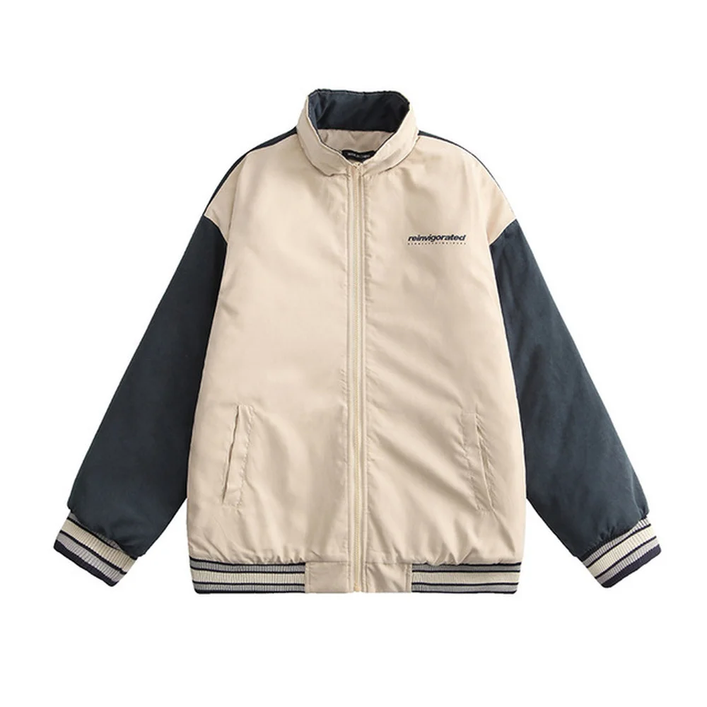 Covrlge Winter Warm Cotton Jacket Men's Causal Color Matching Retro Japanese Couples Jacket Trendy Tops Male Streetwear MWJ250