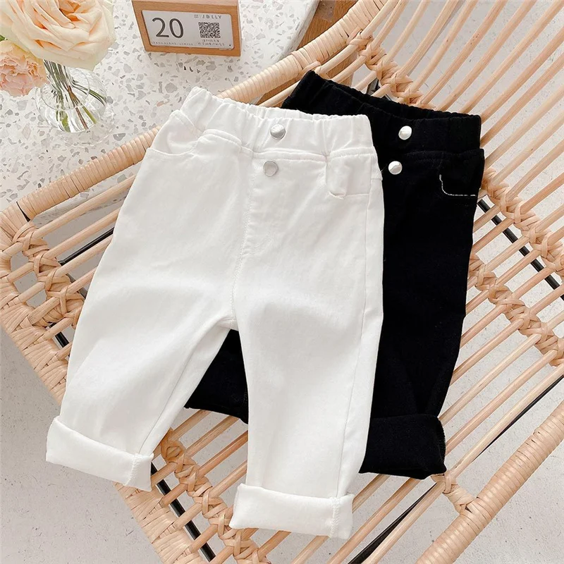 

Демисезонные однотонные повседневные брюки-карандаш для девочек в Корейском стиле