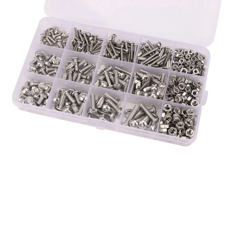 

160Pcs M2 M2.5 M3 M4 M5 Pan Head Screws Nuts Assortment Kit & 515Pcs Mxsh4 M3/M4/M5 Machine Screws and Nut Kits