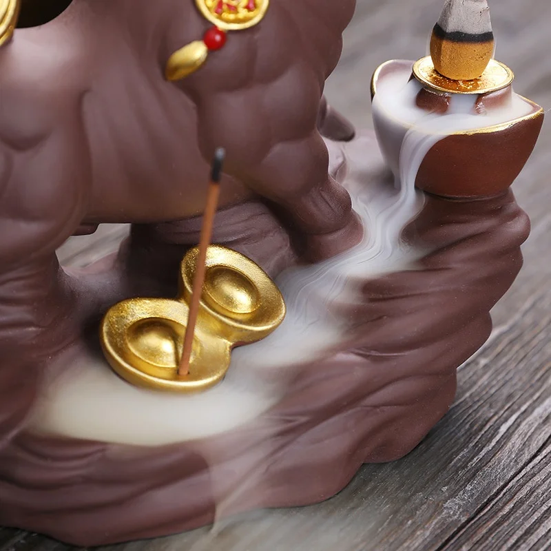 

Backflow Incense burner bovine wealth treasure sandalwood censer home office furnishings