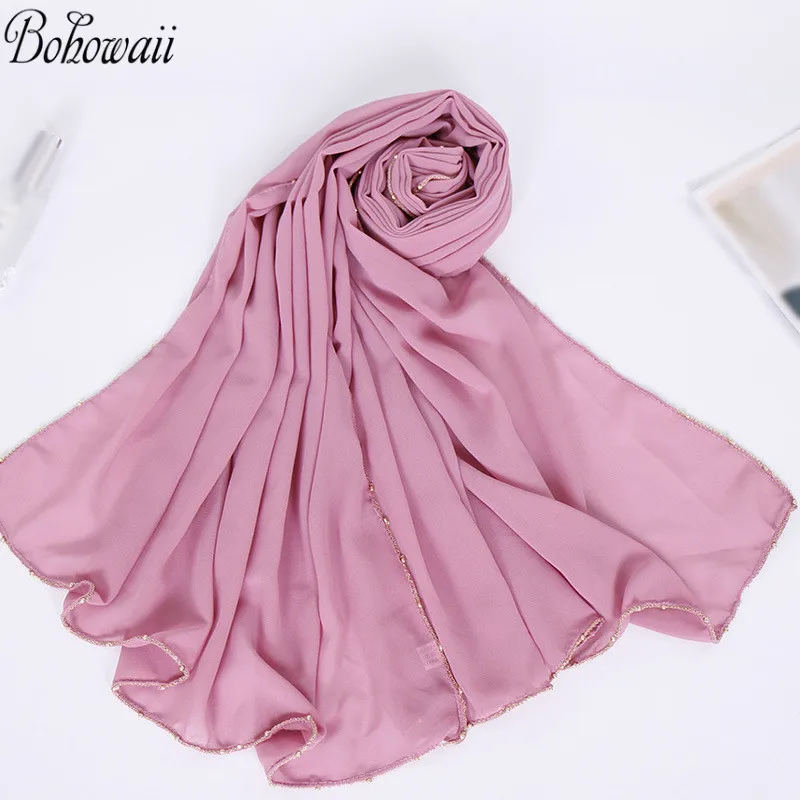 Женский Длинный головной платок BOHOWAII с цепочкой женский Musulman высококачественный