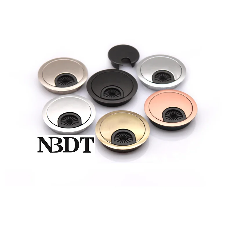 

10Pcs/Lot Round Zinc Alloy PC Computer Tabletop Desk Grommet Cable Organizer Hole Cover Matte Black Red Bronze Chrome Pearl