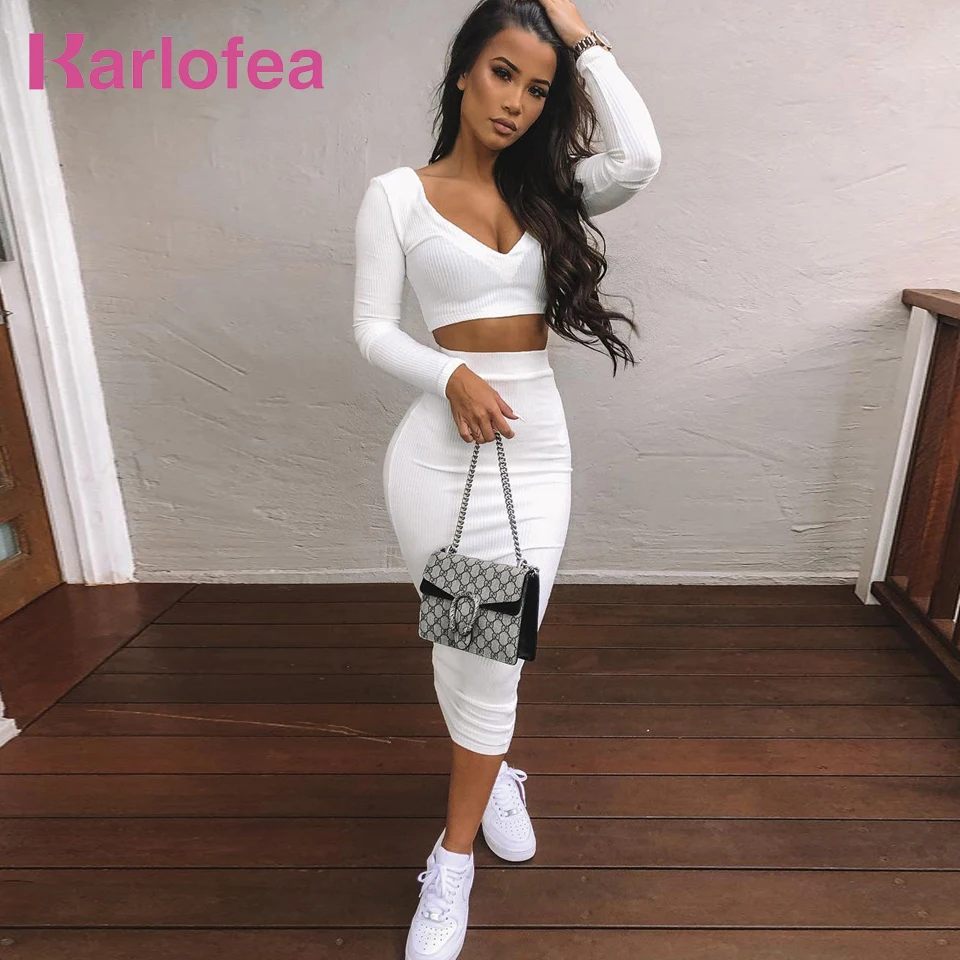 Karlofea Для женщин осенние элегантные наряды костюм Повседневное облегающее в