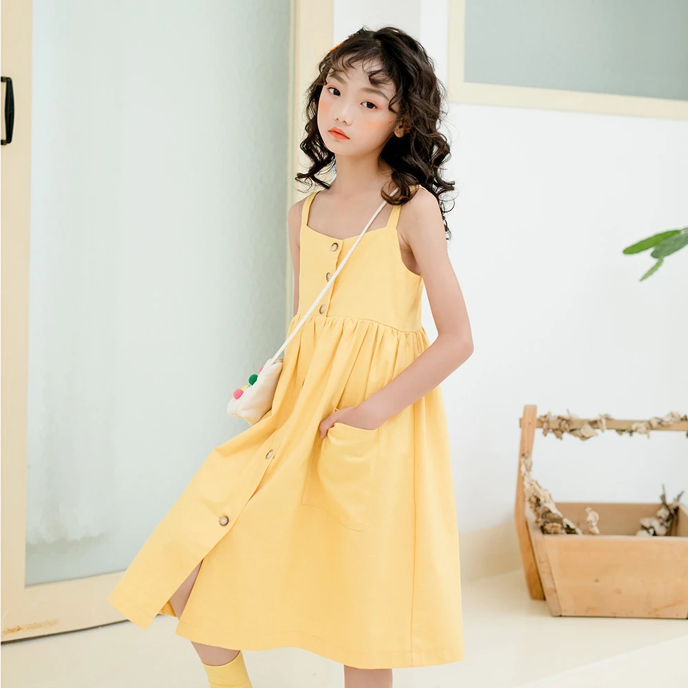 Хлопчатобумажные платья для девочек-подростков лето 2020 новые модные девочек