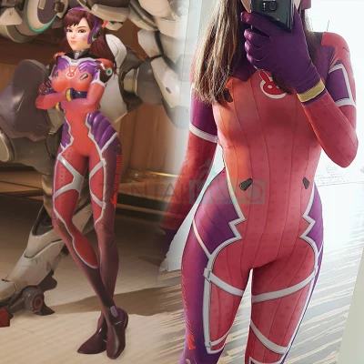 D.VA White Rabbit Cosplay Costume Zentai Game dva Skin Suit Girl/Women/Lady Superhero Catsuit Custom Bodysuit | Тематическая одежда