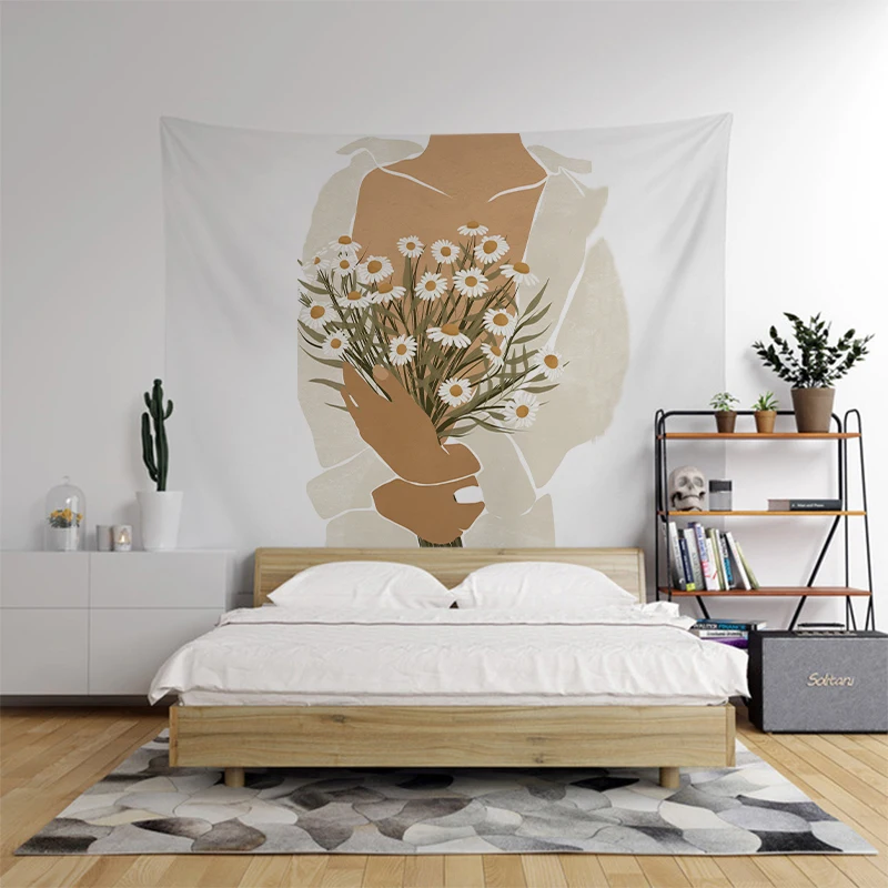 

Bedroom Wall Tapestry Background Aesthetic Simple Creative Art Hanging Tapestries Girl Room Modern Tapiz Home Decoration DF50GT