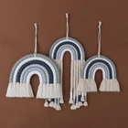 Радужный гобелен из макраме Настенный декор в скандинавском стиле Бохо домашний декор из хлопка ручное плетение kawaii детское украшение для детской комнаты