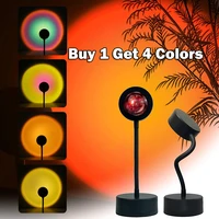 rainbow usb sunset lamp sunset projector halo led night light for living room bedroom decoration bar atmosphere photo background