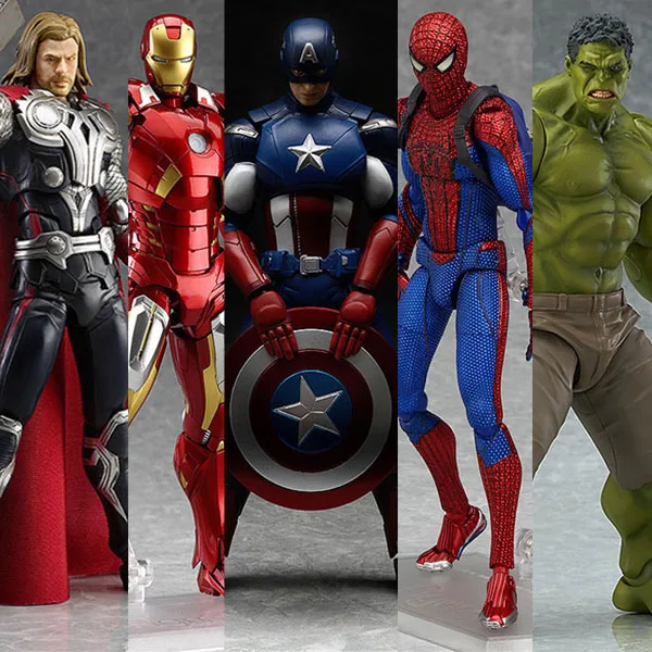 

Hasbro Genuine Marvel The Avengers Iron Man Captain America Spiderman Hulk Deadpool Joints Movable Action Figure Model Toys