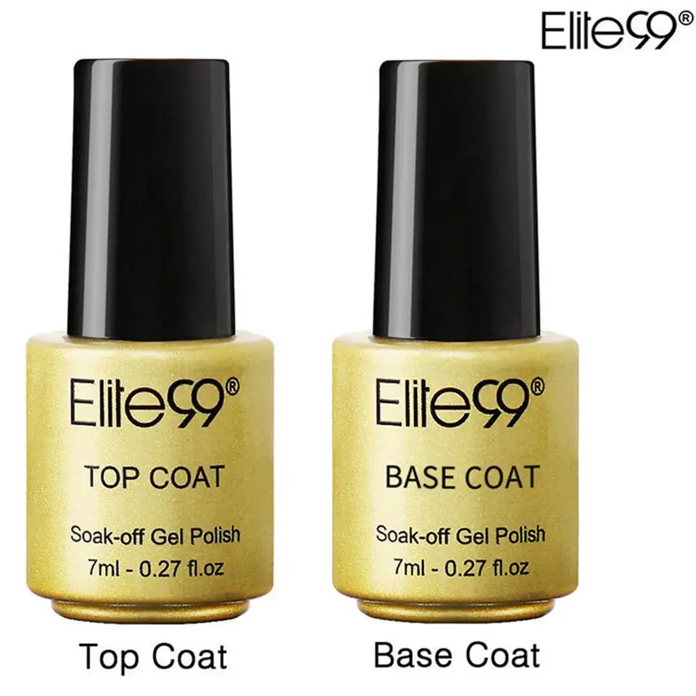 

Elite99 Professional 7ml Base&TOP Coat Gel Varnishes Soak Off UV Nail Polish Nail Gel Polish Semi Permanent Base Coat Gel