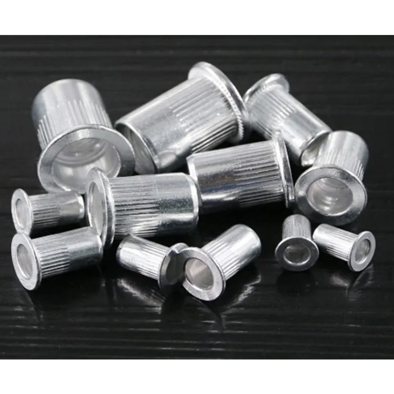 

300Pcs Aluminum Alloy Rivet Nut Flat Head Threaded Rivet Insert Nut Insert Reveting Nut (M3 M4 M5 M6 M8 M10 M12)