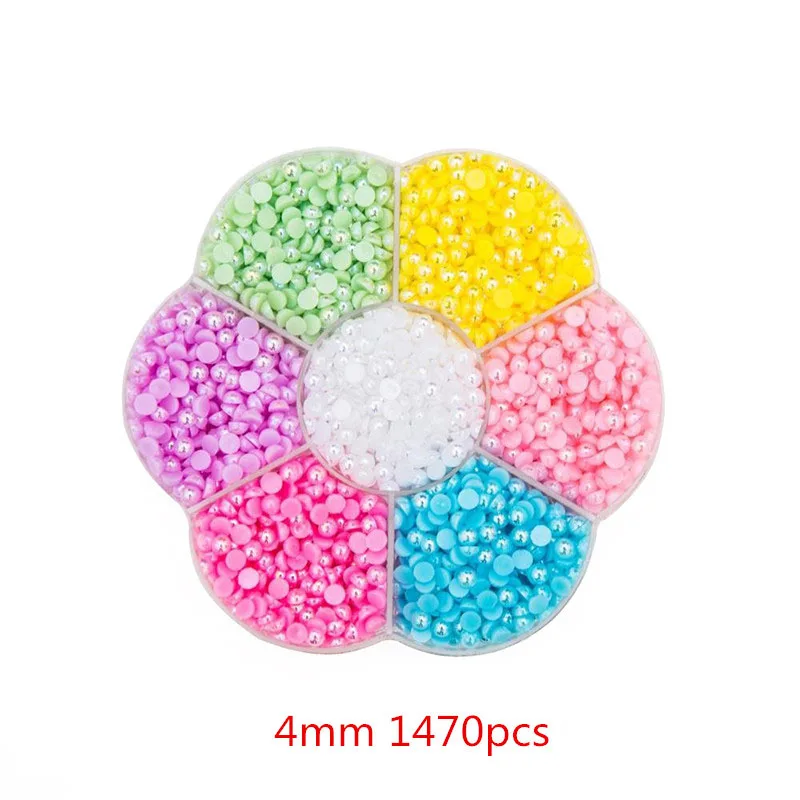 

Ywzatgits ABS Half Round Pearl Bead Flat Back Scrapbook Beads For Clothing Material Nail Art Decor YF1117