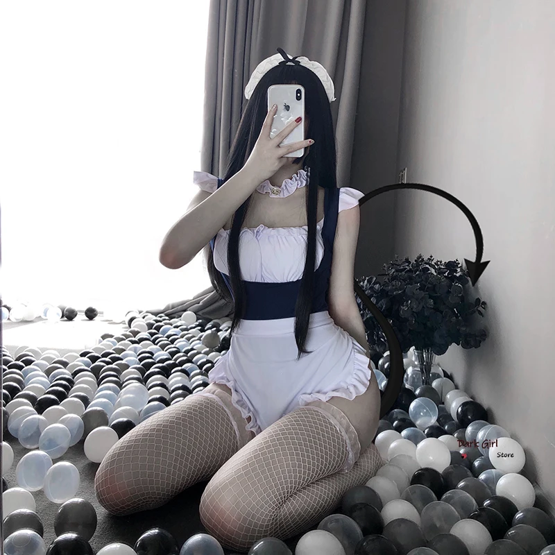 Горничной Соблазнительные костюмы для косплея слитный купальник Для женщин