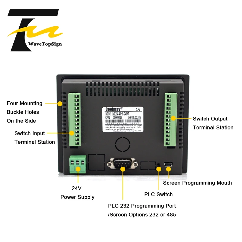 Интегрированный контроллер HMI PLC 4 3 дюйма сенсорная панель 24 В постоянного тока