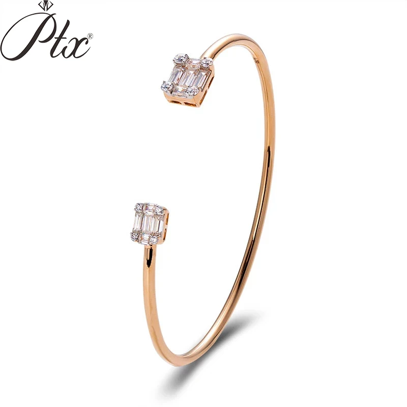 

Классический Браслет Из муассанита с покрытием из 18-каратного золота, бриллиант, ежедневный подарок для женщин и девушек, для вечеринок