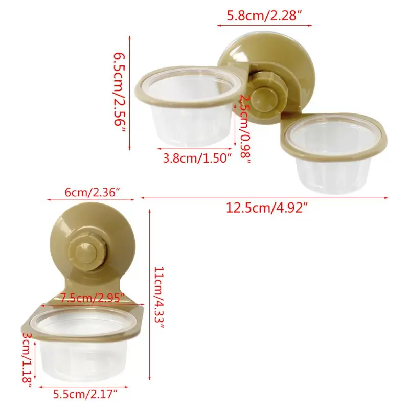 Присоска рептилия кормушка для воды и корма настенная чаша кормления паук