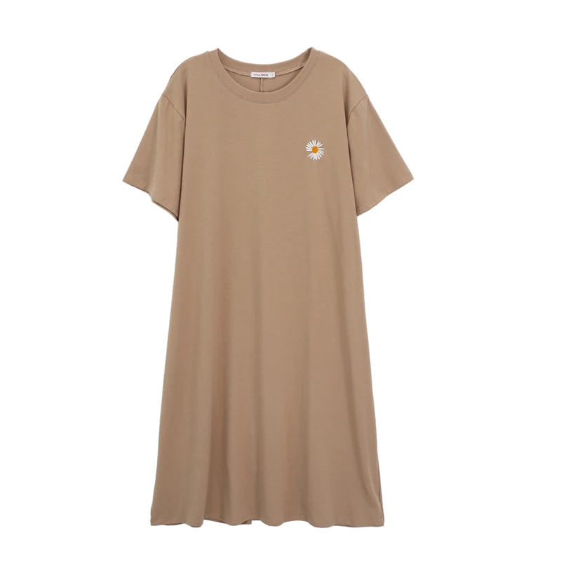 

Small Daisy Embroidery Simple Breastfeeding Dress Home Clothes For Women Summer Long Shirt Maternity Clothes Pregnant Clothe9081