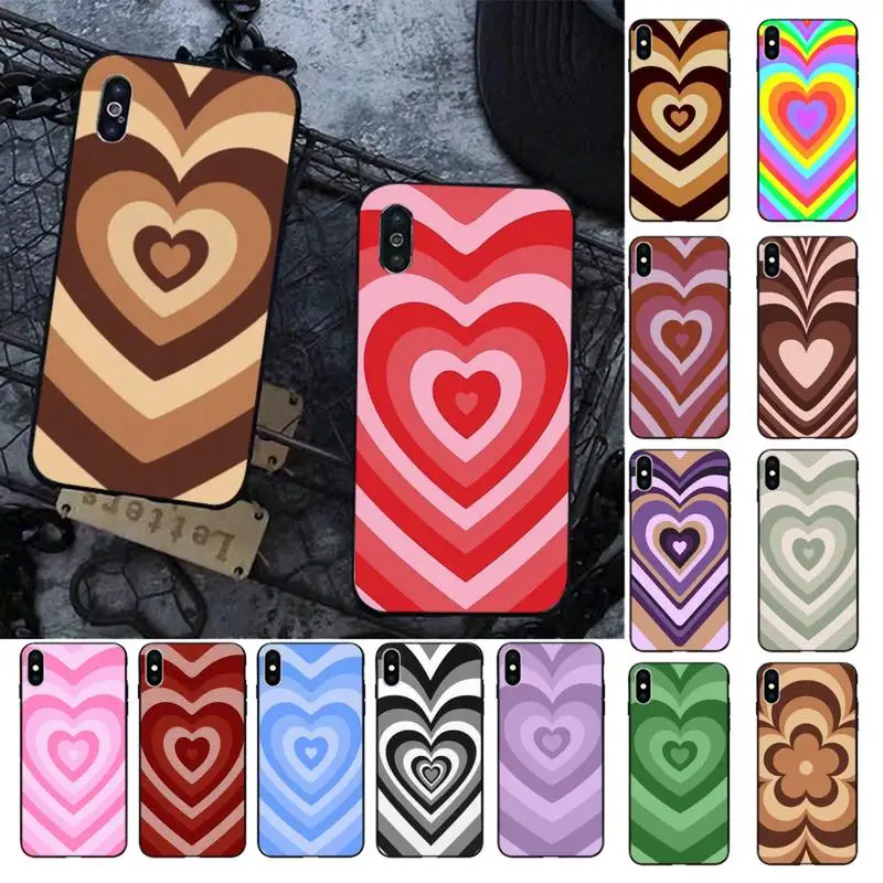 

Sweet color Love Coffee Heart Phone Case for iPhone 13 11 12 pro XS MAX 8 7 6 6S Plus X 5S SE 2020 XR cover