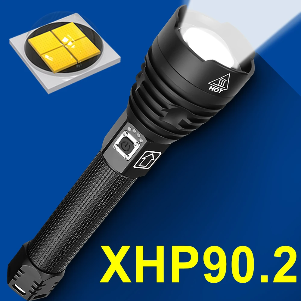 Яркий самый мощный светодиодный фонарик XHP90.2 XHP90 тактический фонарь
