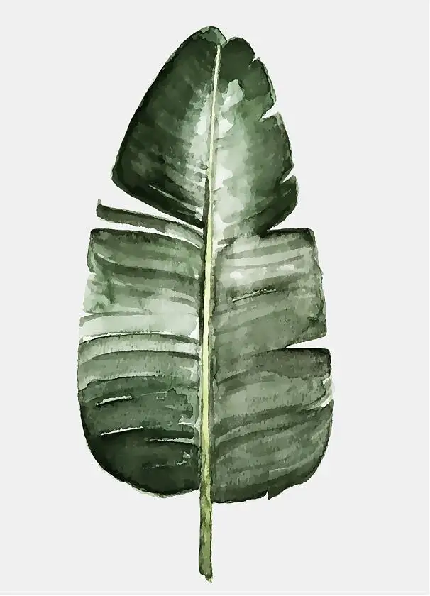 2 Monstera Deliciosa листья стены Искусство Холст Живопись зеленый стиль растение скандинавские плакаты и принты картина Современное украшение дома - Цвет: 2