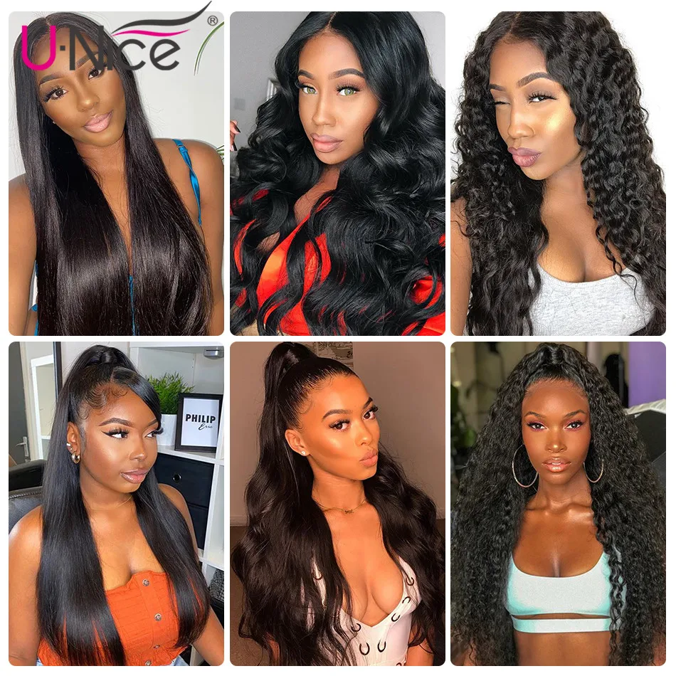 Волосы Unice бразильские волосы 3 пряди/4 пряди прямые/волнистые/кутикулы двойная