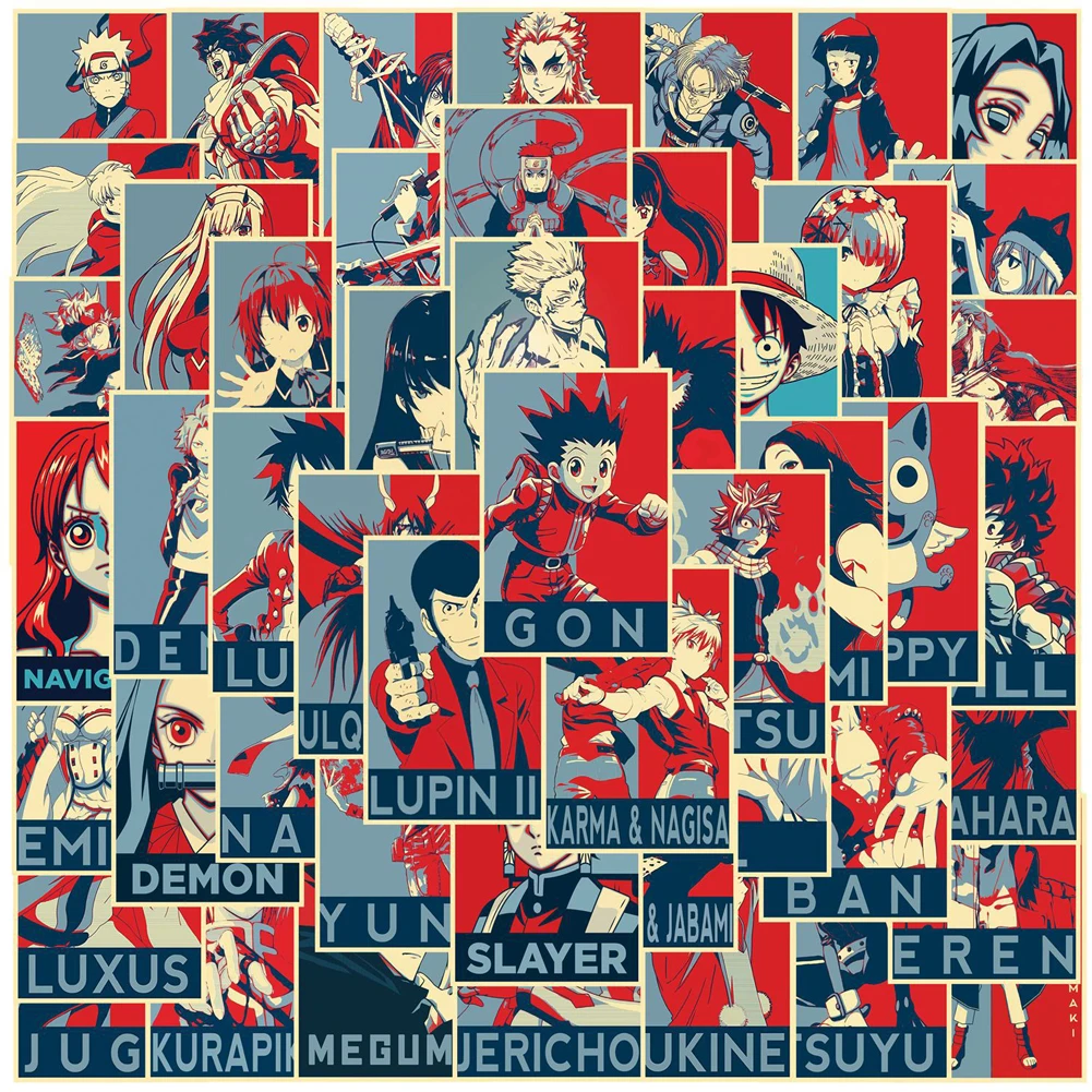 100pcs Glaze Hero Academy Jujutsu Kaisen Demon Slayer Anime Stickers Aesthetic Laptop Water Bottle Graffiti Decals Kids Sticker - купить по