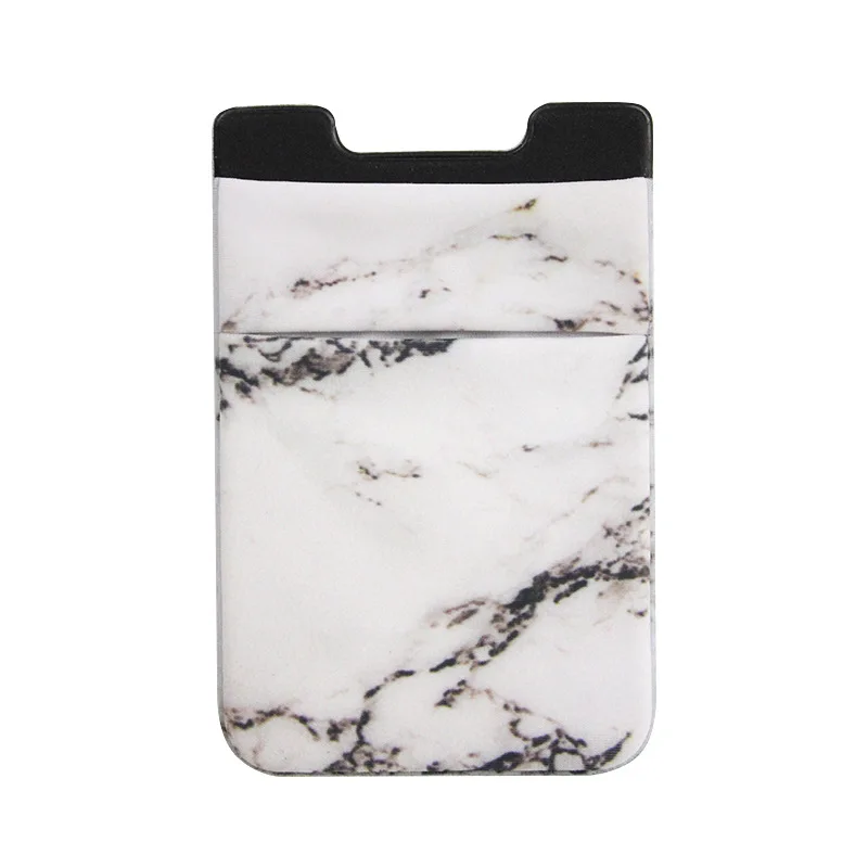 

Elastic Mobile Phone Wallet Credit ID Card Holder Marble Grain Lycra Adhesive Pocket Sticker Universal Cellphone Accessory