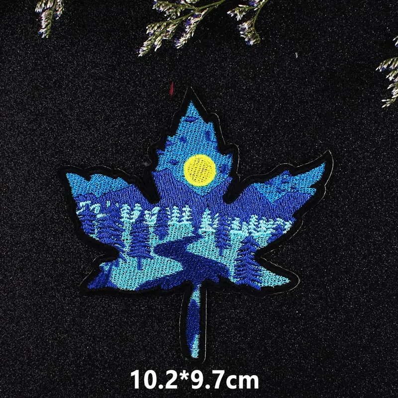 Ван Гог пользовательские патчи звездное небо патч вышитые для одежды синий