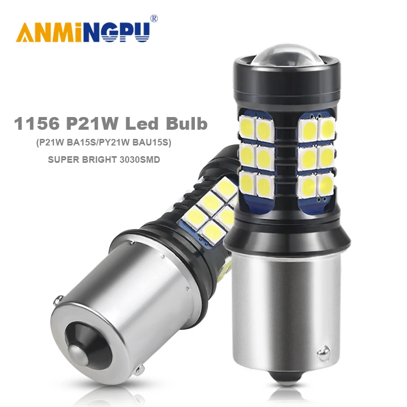 

ANMINGPU 2PCS Signal Lamp P21W 1156 BA15S BAY15D Led P21/5W 2835SMD BAU15S PY21W Reversing lights Backup Light Bulbs 6000K White