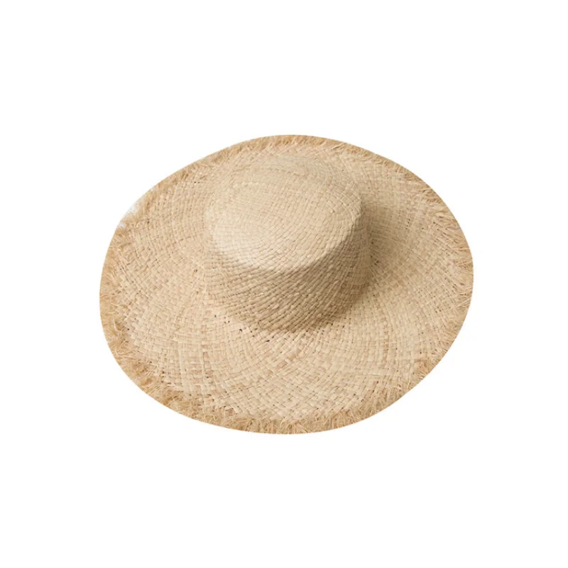 

2021Panama Hat Simple Summer Beach Hat Female Casual Lady Women Flat Brim Bowknot Straw Cap Girls Sun Hat