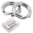 50 шт. соединитель из нержавеющей стали 304, рыболовные сплит-кольца, поворотные 3 #-8 #, двойные круглые приманки, открытые аксессуары для ловли карпа