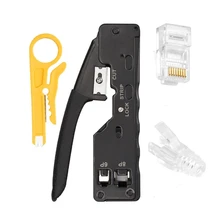 Network Cable Pliers Set, Rj45 Crystal Head Sheath Network Tool 6P, 8P Through Hole Wire Stripper Set