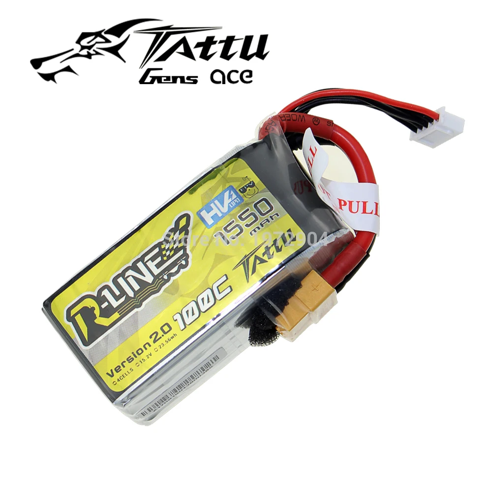 Литий полимерный аккумулятор TATTU 1300mAh 1550mAh 4S 100C 15 2 V Высокое напряжение HV XT60 Plug 250