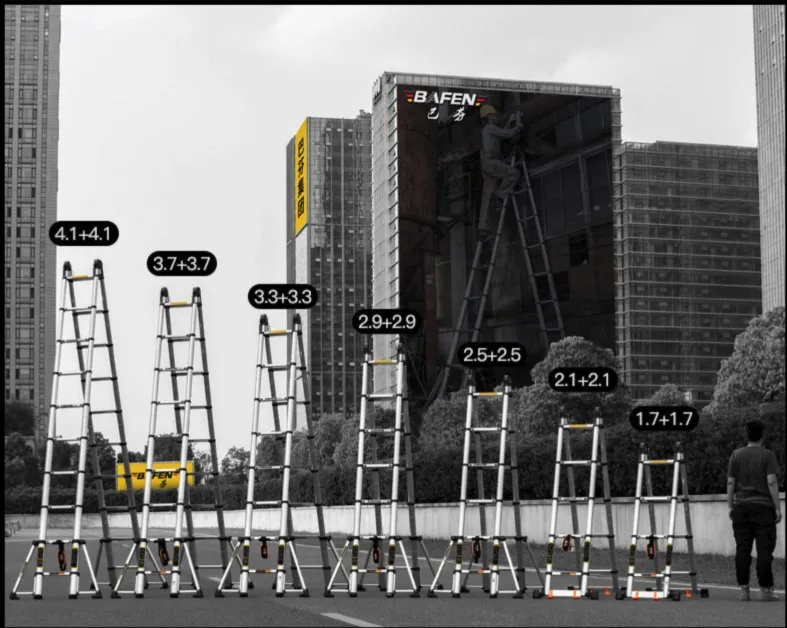 Бытовая многофункциональная переносная телескопическая лестница 2 5 м из