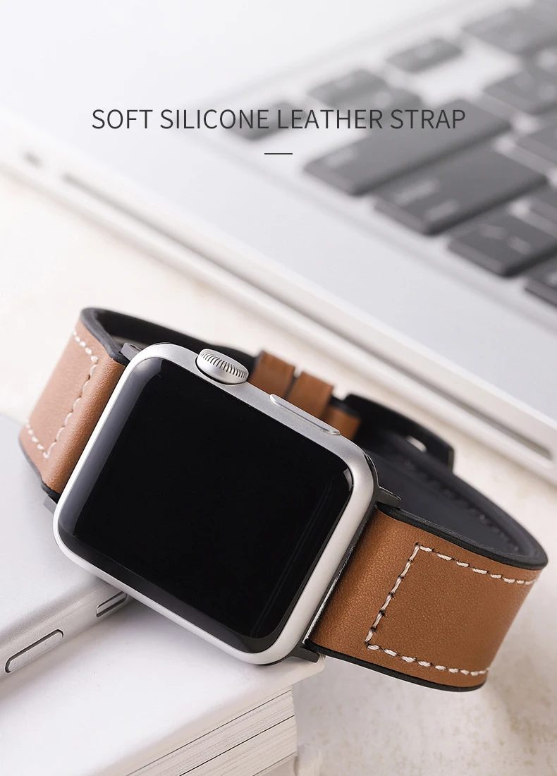 DIMU кожаный силиконовый ремешок для наручных часов Apple Watch 4 40 мм 44 браслет, ремешок для наручных часов iwatch, ремешок Series 5/4/3/2/1 38 мм 42 мм ремешок для часов