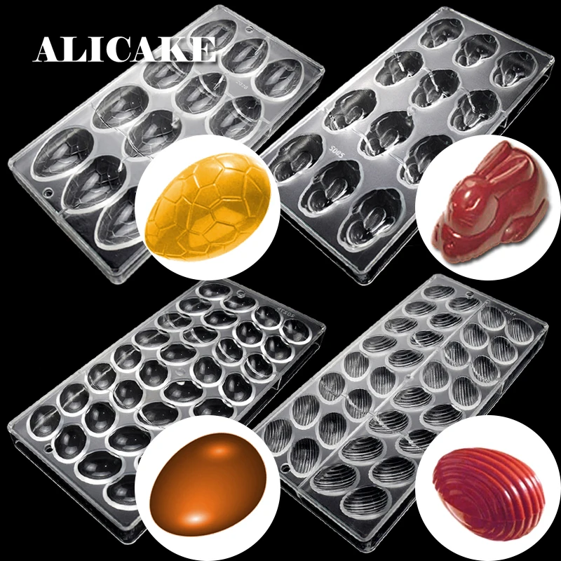 7 видов стилей поликарбонатные формы для шоколада толстые лоток 3D пасхальные