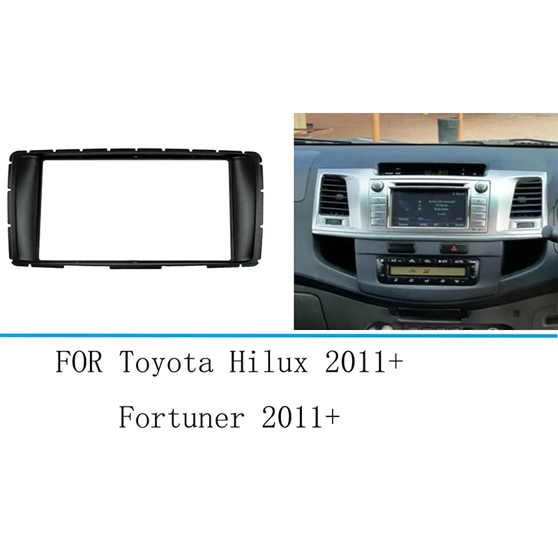 2 Din DVD Navigation Car Accessories Fascias Stereo Radio Panel Frame Cover For Toyota Hilux Fortuner 2012 2013 2014