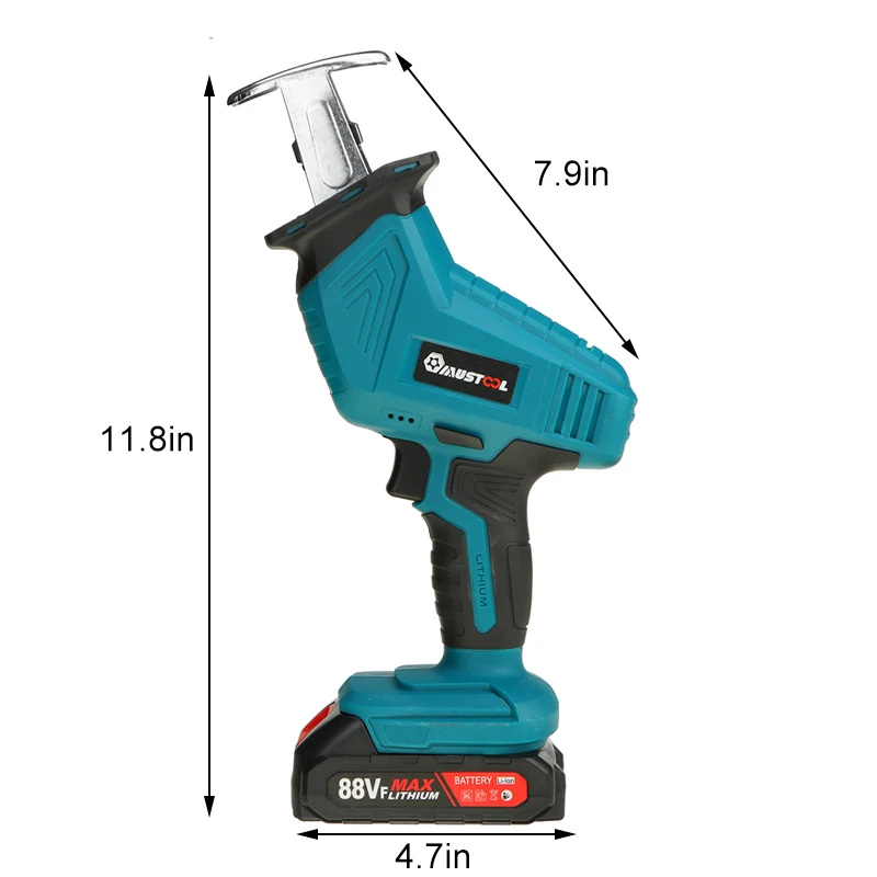 

88VF Cordless Reciprocating Saw Wood/Metal Cutting Saw Wood Cutters Rechargeable Electric Saw Power Tools for Makita 18V Battery