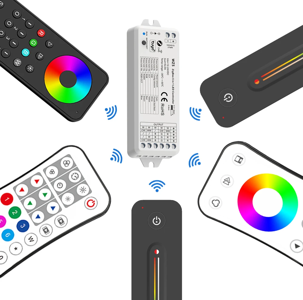 Контроллер для светодиодной ленты MJJC Tuya Zigbee контроллер 5 в 1 светодиодных лент RGB