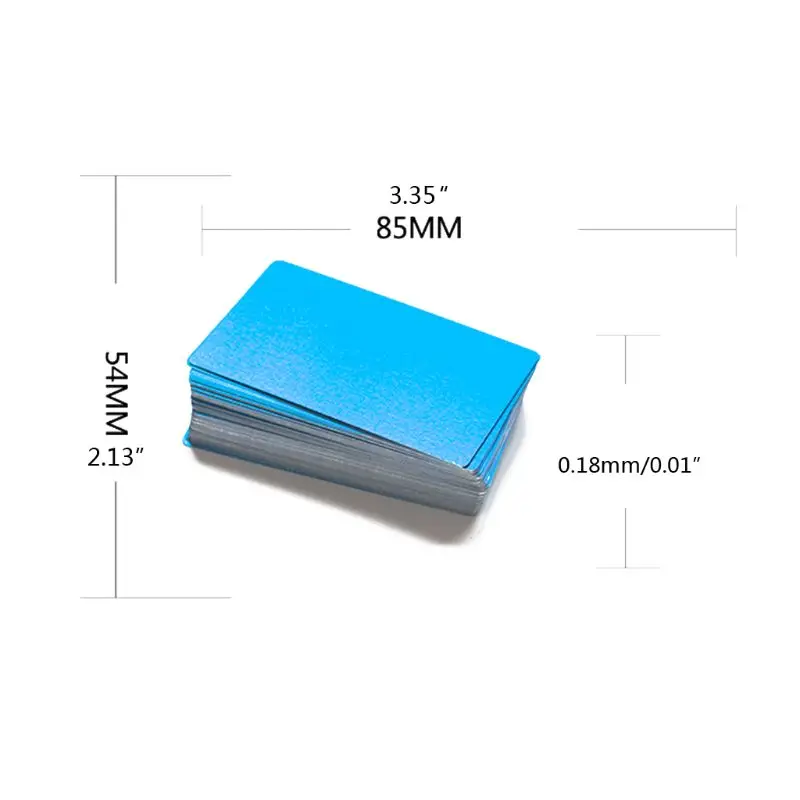 

100Pcs Blank Engraved Custom Visiting Name Cards Aluminium Alloy Business Cards