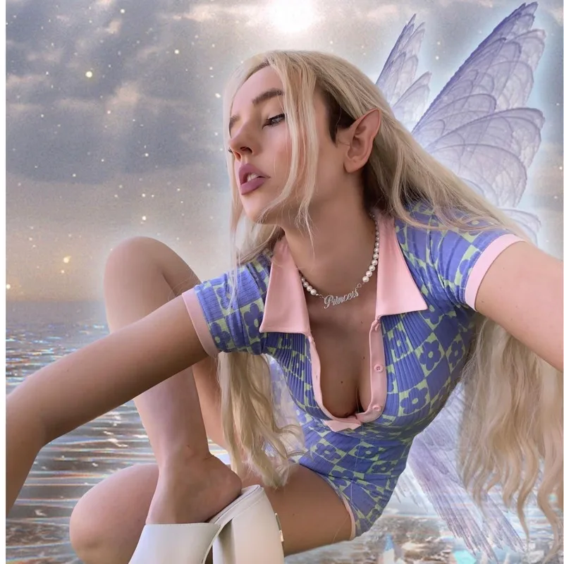 

Vintage Floral Button Knitted Playsuit Women Rompers Turn Down Collar Short Sleeve Patched Female Harajuku Bodycon Y2k Playsuit