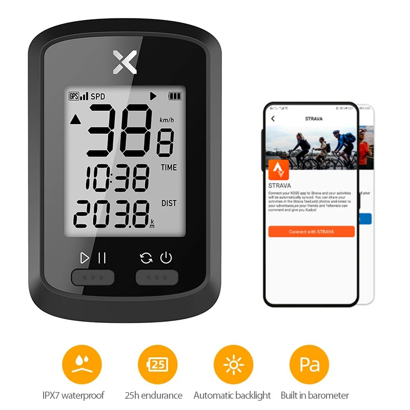 Велосипедный компьютер XOSS G + Plus беспроводной GPS Спидометр водонепроницаемый